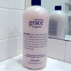Amazing Grace Bergamot shampoo, bath and shower gel with pump